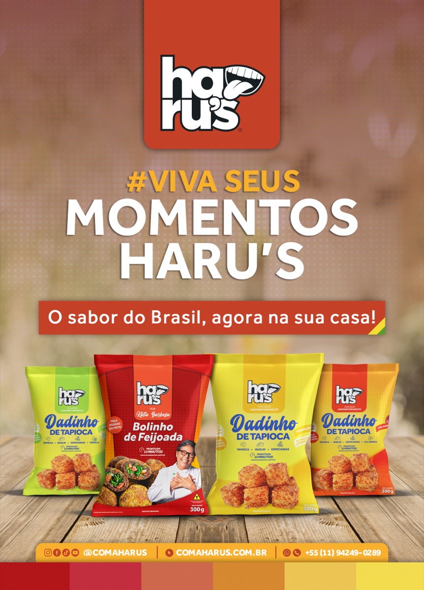 Panfleto Haru's com a linha de produtos